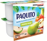 Coupelles Pomme Poire Sans Sucres Ajoutés - Paquito en promo chez Intermarché Hyper Coupelles Pomme Poire Sans Sucres Ajoutés - Paquito dans le catalogue Intermarché Hyper