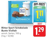 Schokolade Bunte Vielfalt im Angebot bei EDEKA in Bietigheim-Bissingen Schokolade Bunte Vielfalt Angebote von Ritter Sport bei EDEKA Bietigheim-Bissingen für 1,11 €