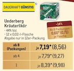 Kräuterlikör Angebote von Underberg bei Metro Jena für 0,71 €