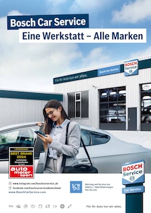Aktueller Bosch Car Service Prospekt "Eine Werkstatt - Alle Marken" Seite 1 von 16 Seiten für Berlin