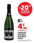 Crémant d'Alsace AOP Brut - Hoen - Hyper U à Pontarlier Crémant d'Alsace AOP Brut - Hoen en promo chez Hyper U Pontarlier à 4,96 €