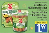 Vegetarische Mühlen Würstchen oder Vegane Mühlen Frikadellen von Rügenwalder Mühle im aktuellen EDEKA Prospekt für 1,99 €