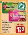 Kräutertee Minze oder Früchtetee Waldbeere von Teekanne im aktuellen REWE Prospekt für 1,39 €