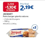 Pains burger géants natures - JACQUET dans le catalogue Costco