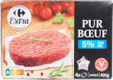 Steaks hachés pur bœuf 5% M.G. surgelés - CARREFOUR EXTRA à 6,59 € dans le catalogue Carrefour Market