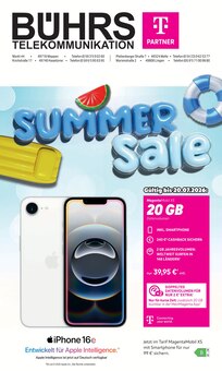 Aktueller Telekom Partner Bührs Lingen Prospekt für Geeste und Ungebung, Seiten zum blättern Telekom Partner Bührs Lingen Prospekt SUMMER SALE mit Seiten in Geeste und Umgebung