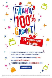 Prospectus Intersport en cours, "L'ANNIV 100% GAGNANT", page 2 sur 5