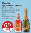 Spumante oder Aperitivo im V-Markt Prospekt Spumante oder Aperitivo von Mionetto im aktuellen V-Markt Prospekt für 6,49 €