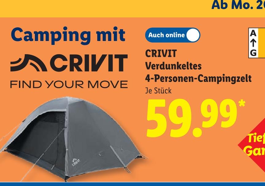 Verdunkeltes 4-Personen-Campingzelt