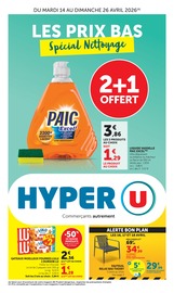 Catalogue Supermarchés Hyper U en cours à Masny et alentours, "LES PRIX BAS spécial Nettoyage", 40 pages, 14/04/2026 - 26/04/2026
