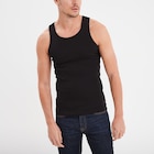 Débardeur coton bretelles larges noir homme en promo chez La Halle Débardeur coton bretelles larges noir homme dans le catalogue La Halle
