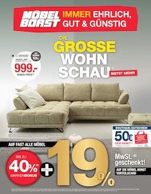 Couch im Möbel Borst Prospekt "DIE GRÖSSTE WOHNSCHAU BIETET MEHR!" mit 22 Seiten (Ulm)