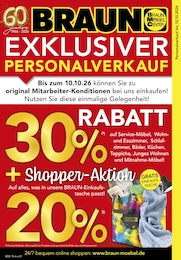 BRAUN Möbel-Center Prospekt "EXKLUSIVER PERSONAL VERKAUF" für Buggingen, 4 Seiten, 28.09.2026 - 10.10.2026 BRAUN Möbel-Center Prospekt "EXKLUSIVER PERSONAL VERKAUF" für Buggingen, 4 Seiten, 28.09.2026 - 10.10.2026