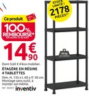 Étagère en résine 4 tablettes - inventiv - Mr.Bricolage à Ajaccio Étagère en résine 4 tablettes - inventiv en promo chez Mr.Bricolage Ajaccio à 14,90 €
