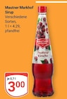 Sirup im Angebot bei GLOBUS in Kerpen Sirup Angebote von Mautner Markhof bei GLOBUS Kerpen für 3,00 €