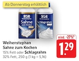Sahne zum Kochen bei EDEKA im Prospekt "" für 1,29 €
