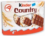 Barre chocolatée céréales chocolat - KINDER COUNTRY en promo chez Intermarché Bezons à 1,96 €