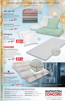 Bettdecke im Matratzen Concord Prospekt "AUS LIEBE ZU GUTEM SCHLAF" mit 10 Seiten (Hannover)