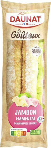 Sandwich baguette jambon emmental Le Gouteux