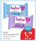Pflegende Reinigungstücher von bebe im aktuellen budni Prospekt für 1,79 €