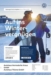 Aktueller Volkswagen Werkstatt & Auto Prospekt in Bad Klosterlausnitz und Umgebung, "Auf ins Wintervergnügen" mit 1 Seite, 01.01.2025 - 28.02.2025