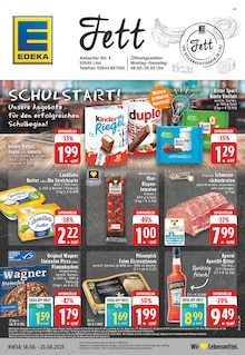 EDEKA Prospekt der Woche "Aktuelle Angebote" Seite 1, 18.08.2025 bis 23.08.2025 für Linz Aktueller EDEKA Prospekt "Aktuelle Angebote" Seite 1 von 24 Seiten für Linz