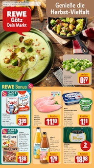 REWE Prospekt der Woche "Dein Markt" Seite 1, 20.10.2025 bis 25.10.2025 für Großrosseln Aktueller REWE Prospekt "Dein Markt" Seite 1 von 32 Seiten für Großrosseln