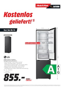 Kühlschrank im MediaMarkt Saturn Prospekt "Kostenlose Lieferung" mit 17 Seiten (Eberswalde)