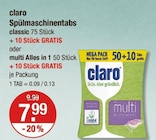 Spülmaschinentabs von claro im aktuellen V-Markt Prospekt für 7,99 €