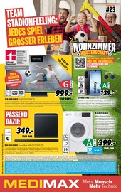 MEDIMAX Elektromärkte Prospekt der aktuellen Woche mit 8 Seiten, gültig von 29.05.2026 bis 05.06.2026, in Wismar und Umgebung Aktueller MEDIMAX Elektromärkte Prospekt in Wismar und Umgebung, "TEAM STADIONFEELING: JEDES SPIEL GRÖSSER ERLEBEN!" mit 8 Seiten, 29.05.2026 - 05.06.2026