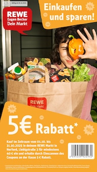 Aktueller REWE Prospekt "Dein Markt" Seite 1 von 36 Seiten für Herford