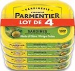 Sardines entières à l'huile d'olive vierge extra - PARMENTIER dans le catalogue Intermarché