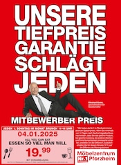 Aktueller Möbelzentrum Pforzheim Möbel & Einrichtung Prospekt in Karlsbad und Umgebung, "UNSERE TIEFPREIS GARANTIE SCHLÄGT JEDEN!" mit 20 Seiten, 03.01.2026 - 24.01.2026