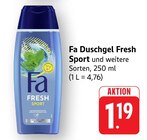 Duschgel Fresh Sport im Angebot bei E center in Offenburg Duschgel Fresh Sport Angebote von Fa bei E center Offenburg für 1,19 €