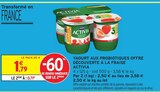 Activia Yaourt aux Probiotiques Fraise - Danone à 0,71 € dans le catalogue Intermarché Super