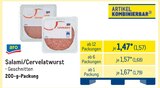 Salami oder Cervelatwurst von aro im aktuellen METRO Prospekt für 1,57 €
