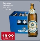 Hefeweizen im Angebot bei Getränke König in Nördlingen Hefeweizen Angebote von Gutmann bei Getränke König Nördlingen für 18,99 €
