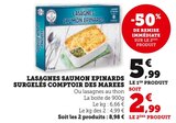 Lasagnes saumon épinards surgelés - Comptoir des marées en promo chez Super U Romans-sur-Isère à 2,99 €