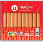 Knacks pur porc fumées au bois de hêtre - U - U Express à Boulogne-Billancourt Knacks pur porc fumées au bois de hêtre - U en promo chez U Express Boulogne-Billancourt à 1,04 €
