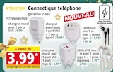 chargeur mural - Tekmee en promo chez Norma Mulhouse à 3,99 €