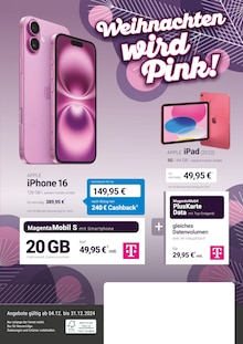 iPhone im aetka Prospekt "Weihnachten wird pink!" mit 4 Seiten (Köln)