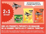 2+1 offert sur les produits de la gamme Tortillas et Sauces Doritos - Doritos dans le catalogue E.Leclerc