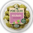 Olives Grecques Ail et Basilic - Père Olive à 0,95 € dans le catalogue Intermarché Hyper