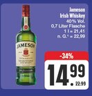 Irish Whiskey bei EDEKA im Wollbach Prospekt für 14,99 €