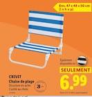 Chaise de plage - CRIVIT en promo chez Lidl Puteaux à 6,99 €