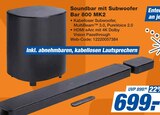 Soundbar mit Subwoofer Bar 800 MK2 im Angebot bei expert TeVi in Mühldorf Soundbar mit Subwoofer Bar 800 MK2 Angebote von JBL bei expert TeVi Mühldorf für 699,00 €