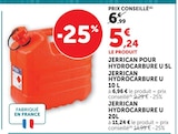 Jerrican hydrocarbure 5 L - U à 5,24 € dans le catalogue Super U
