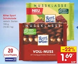 Schokolade Angebote von Ritter Sport bei Netto Marken-Discount Ahaus für 1,69 €