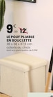 Le pouf pliable en bouclette - Stokomani à Toulon Le pouf pliable en bouclette en promo chez Stokomani Toulon à 9,99 €