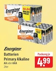 famila Nordost Teterow - Energizer Batterien Primary Alkaline AA oder AAA Angebot im Prospekt Energizer Batterien Primary Alkaline AA oder AAA bei famila Nordost im Teterow Prospekt für 4,99 €